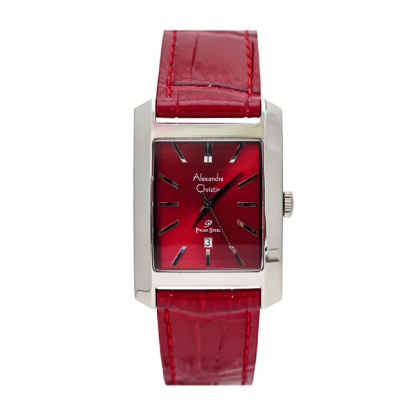 Alexandre Christie AC 1022 Silver Red Leather Lady MDLSSRE